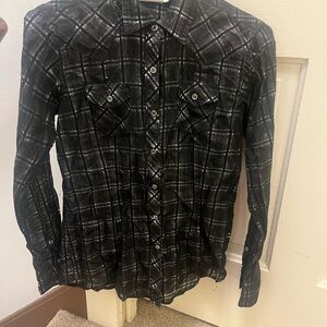 Ariat Shimmer Black Plaid Shirt